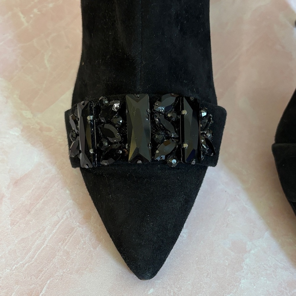 Karl Lagerfeld Black Heeled Boots with Embellishments - Picture 9 of 15